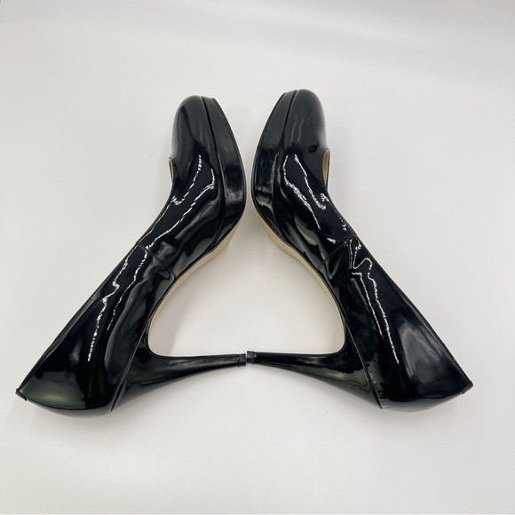 Enzo Angiolini Women's Dixy Classic Black Patent Leather Platform Heels Pumps 8 - Picture 7 of 16